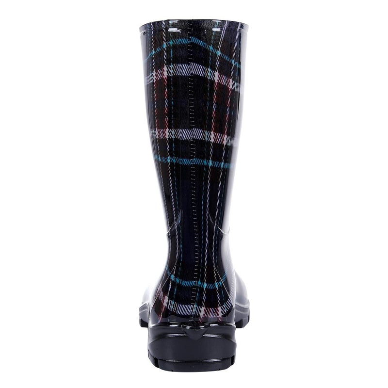 Asgard Women's Mid Calf Rain Boots Buffalo Plaid Short Waterproof Garden Shoes Navy 40 (9) - Image 5